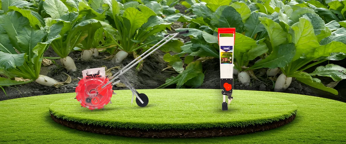 Mooli-ki-kheti-me-seeder machine